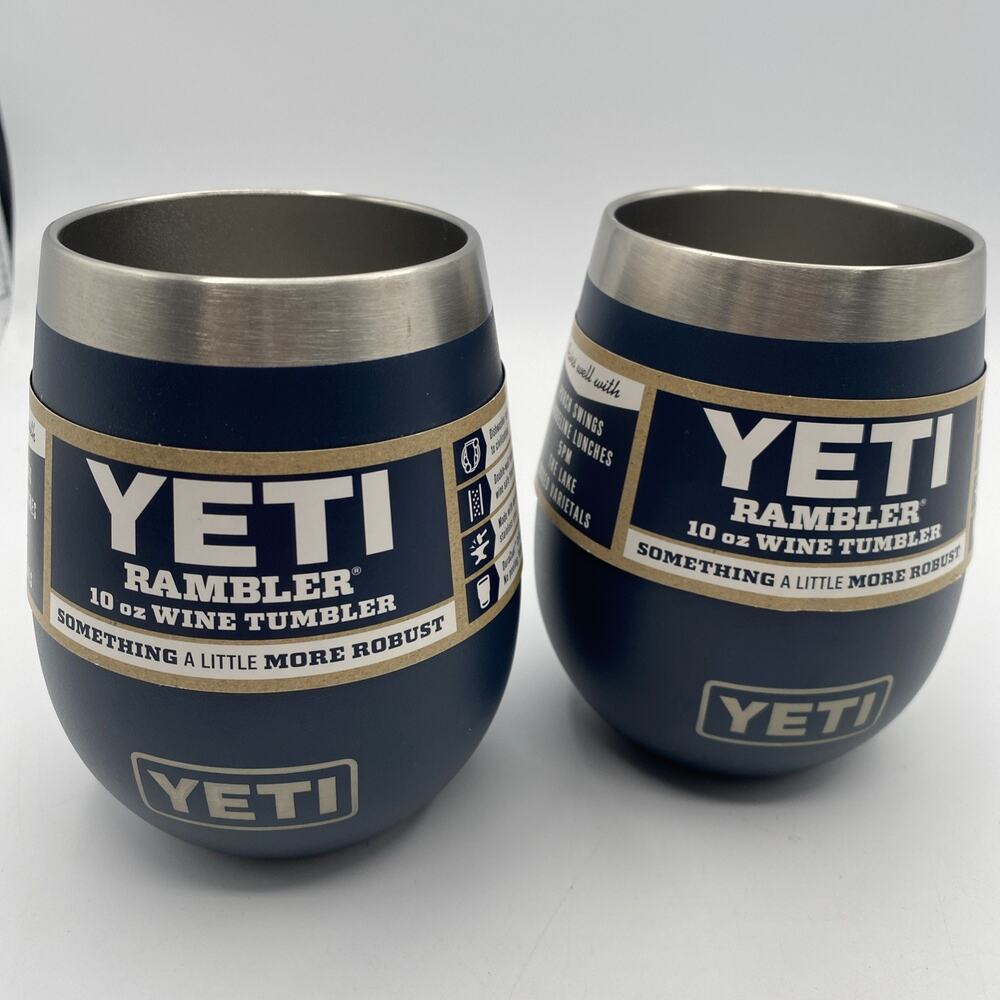 Yeti‎ Rambler 10 oz wine tumbler Navy Blue 2018 Set Of 2